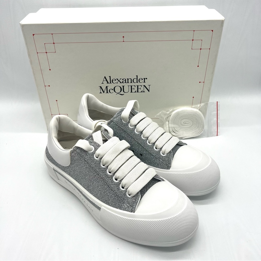 Alexander McQueen
Men's Plimsoll Allover Glitter Sneakers